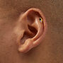 Gold-tone Stainless Steel Black Cubic Zirconia 18G Stud Threadless Cartilage Earrings - 5 Pack,