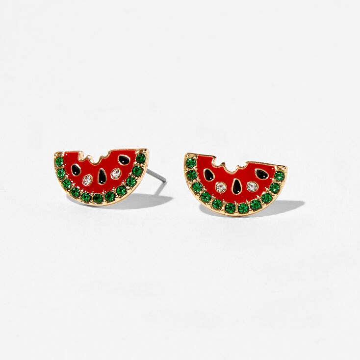 Embellished Watermelon Stud Earrings,