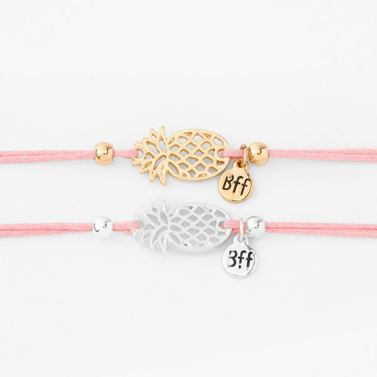 Best Friends Pineapple Adjustable Bracelets - 2 Pack,
