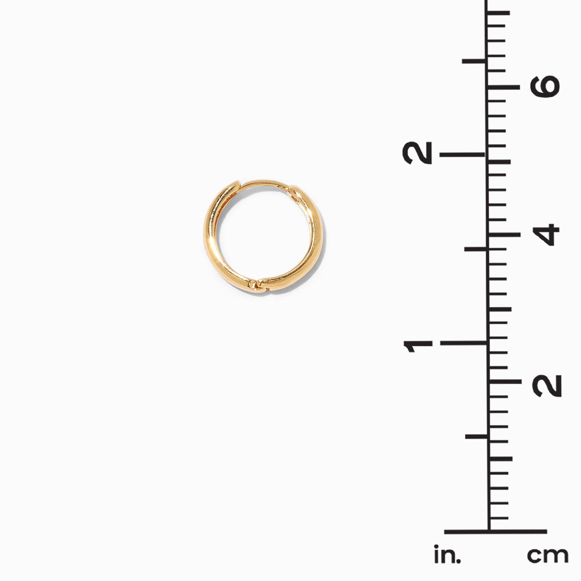 C LUXE by Claire's 18k Yellow Gold Plated 12MM Clicker Hoop Earrings,
