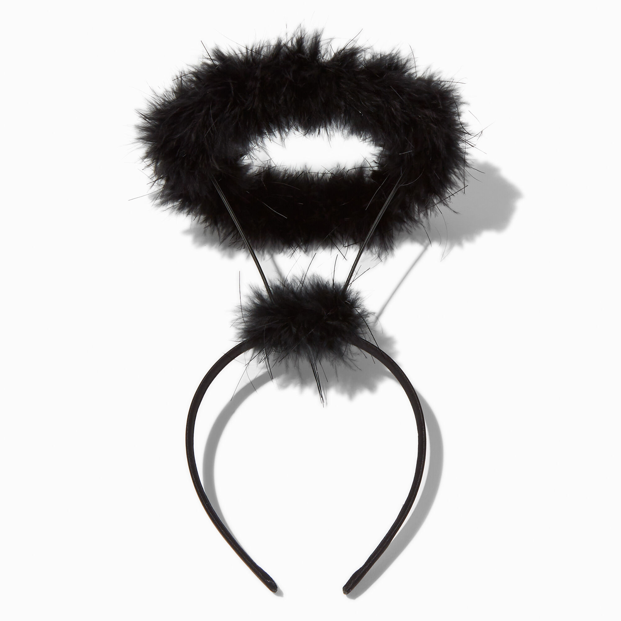 View Claires Feather Angel Halo Headband Black information