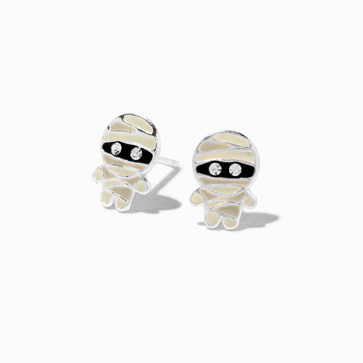 Sterling Silver Mummy Stud Earrings,