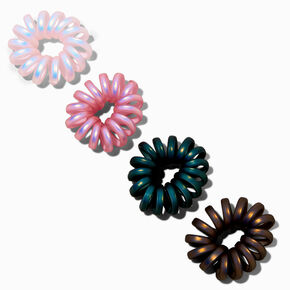 Metallic Spiral Hair Ties - 4 Pack,