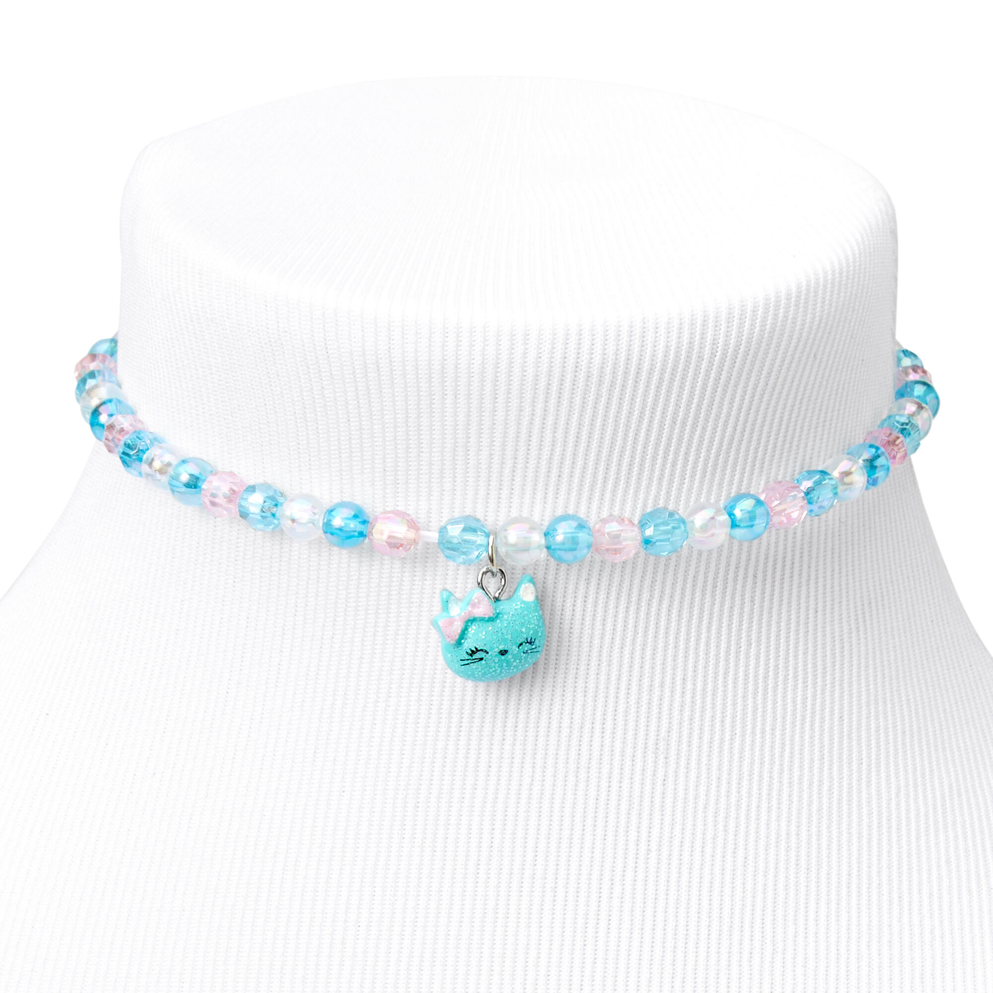 Claire's Club Glitter Cat Jewelry Set - Mint, 3 Pack,