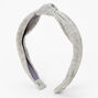 Ribbed Knotted Headband - Light Gray,