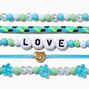 Lot de bracelets &eacute;lastiques perl&eacute;s &laquo;&nbsp;Love&nbsp;&raquo; turquoise - Lot de 5,