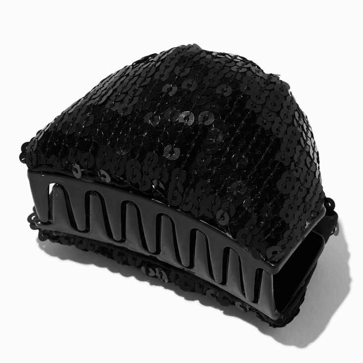 Black Sequin Bow Hair Claw,