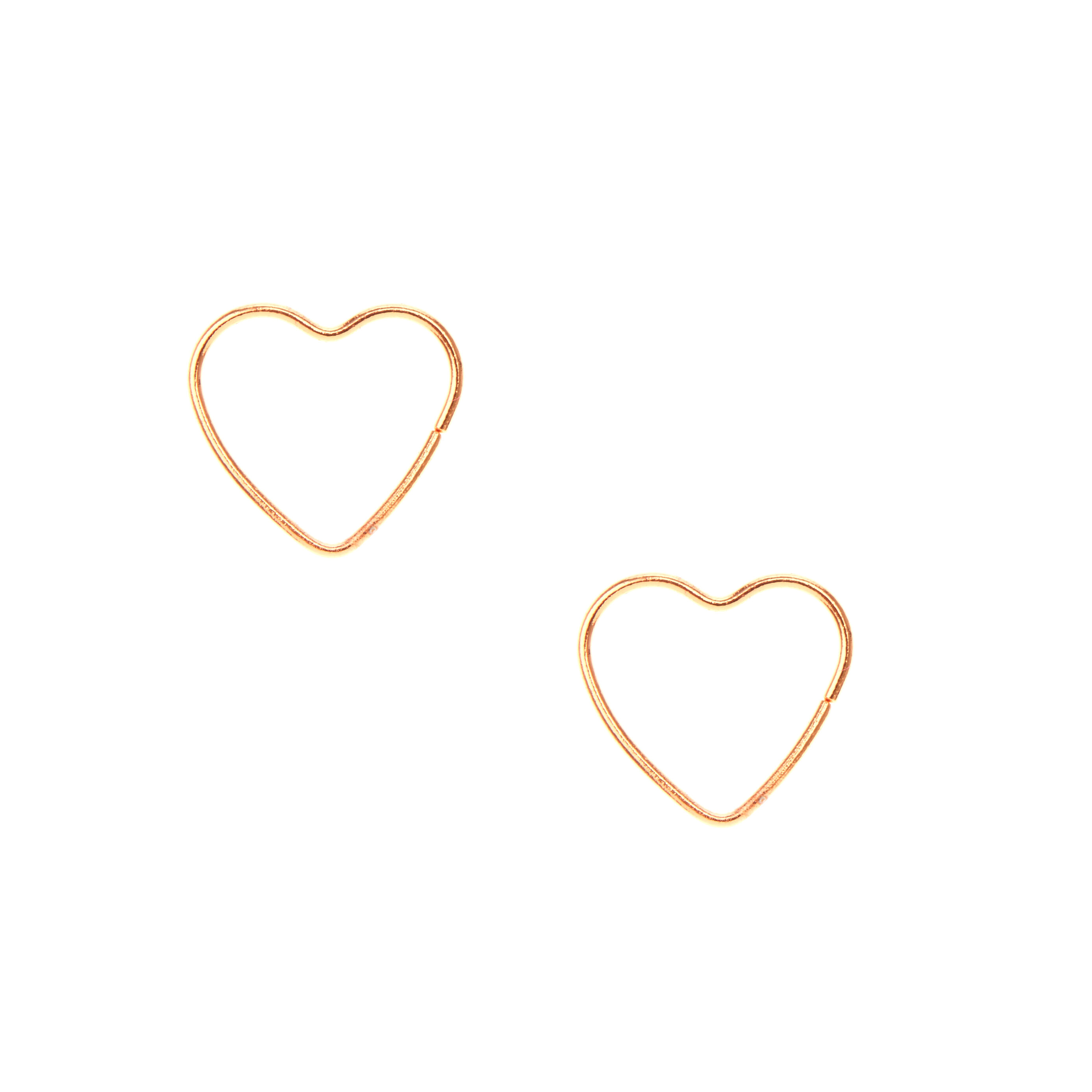 18kt Rose Gold Plated Mini Heart Hoop Earrings