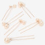 Rose Gold Bubble Pearl Hair Pins - 6 Pack,