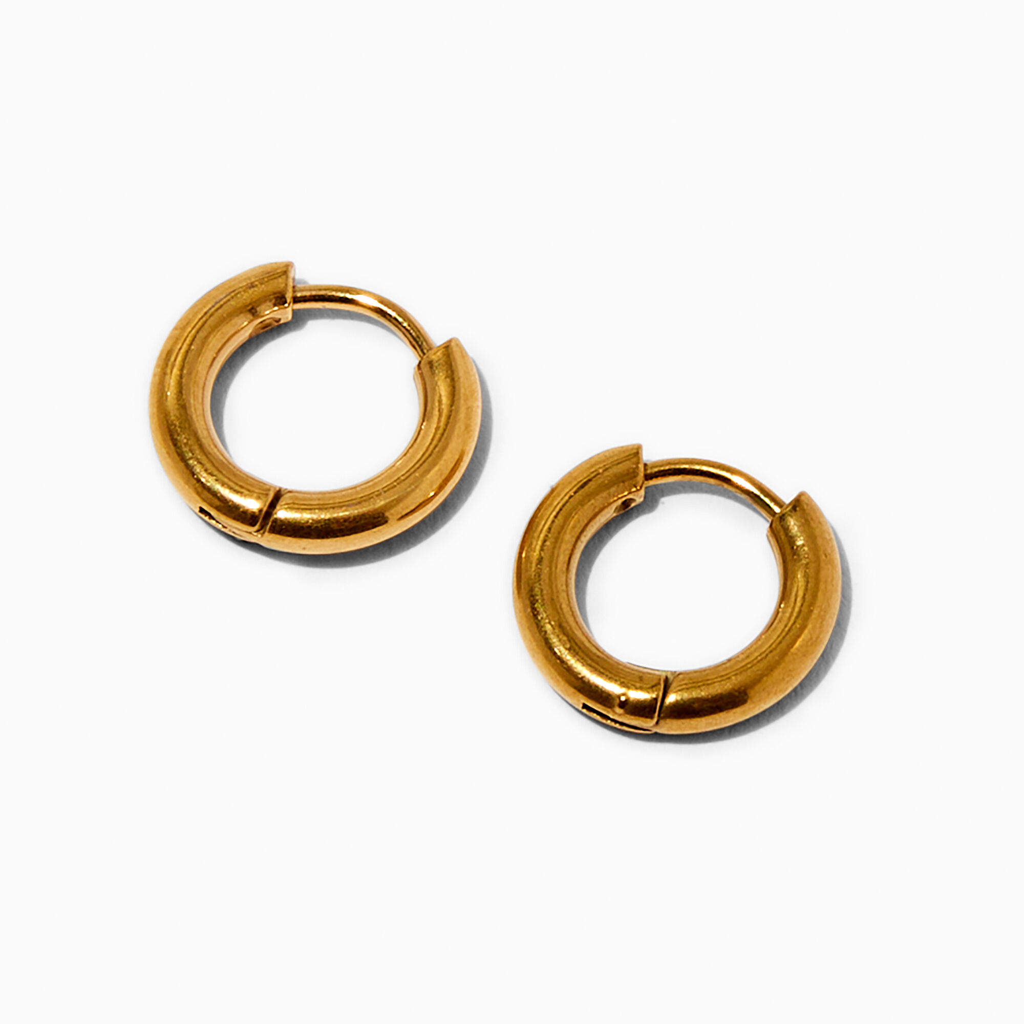 View Claires Tone Stainless Steel Huggie Hoop Earrings Gold information