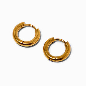 Gold-tone Stainless Steel Huggie Hoop Earrings,