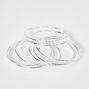 Silver Textured Bangle Bracelets - 8 Pack,