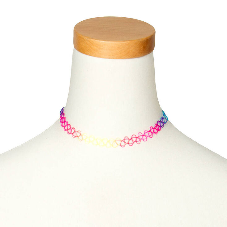 Rainbow Tattoo Choker Necklace,