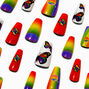 Tie Dye Pride Squareletto Vegan Faux Nail Set - 24 Pack,