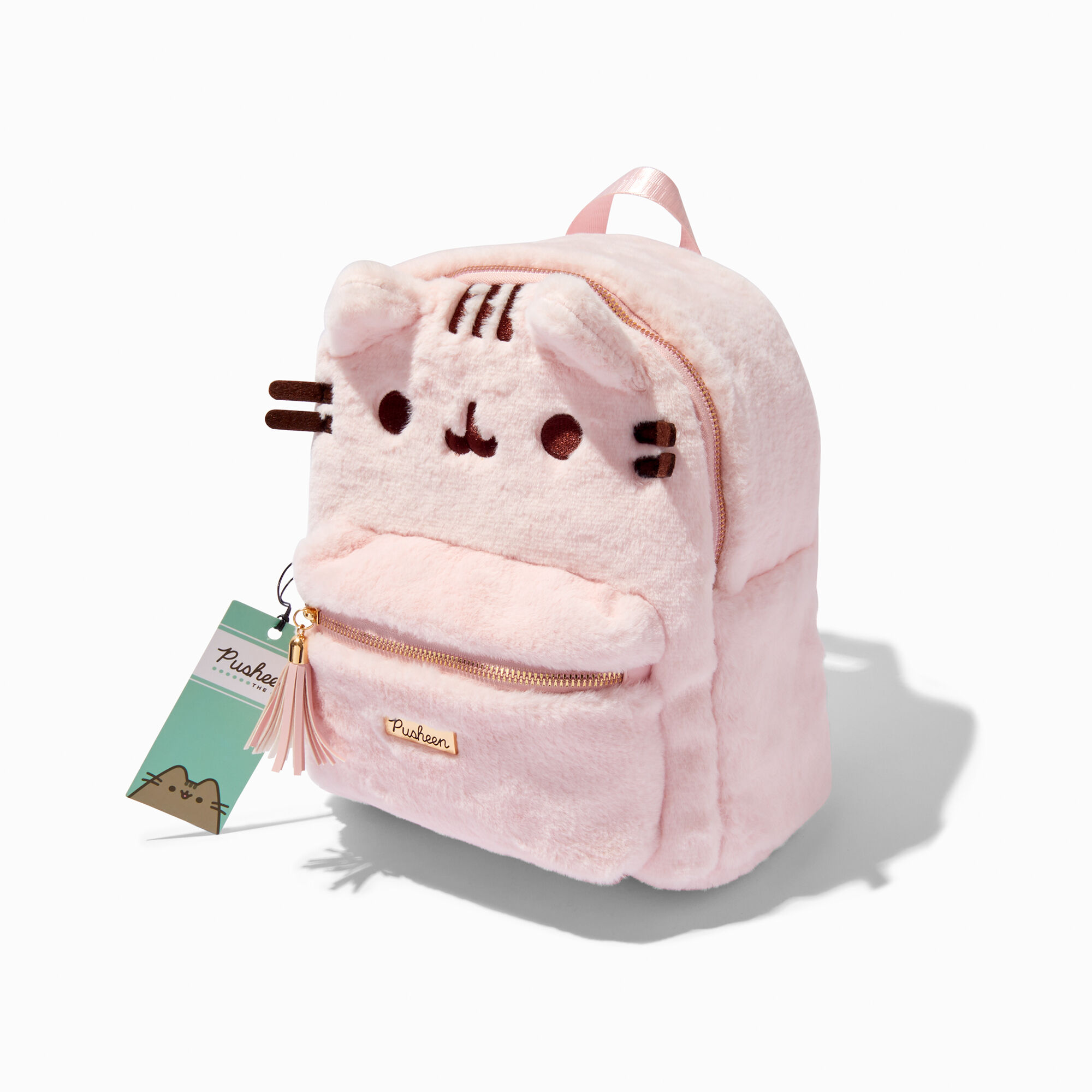 View Claires Pusheen Fuzzy Backpack Pink information