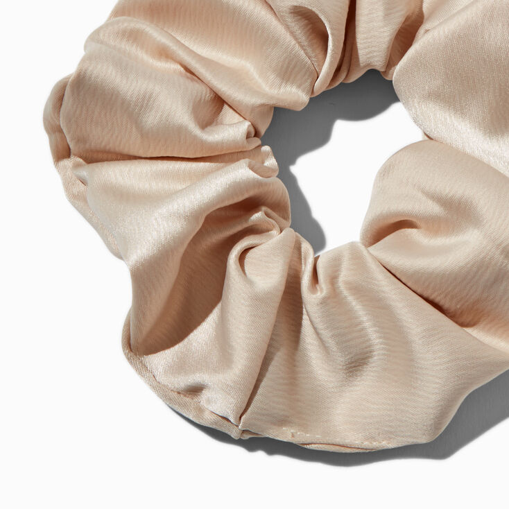 Tan Satin Hair Scrunchie,