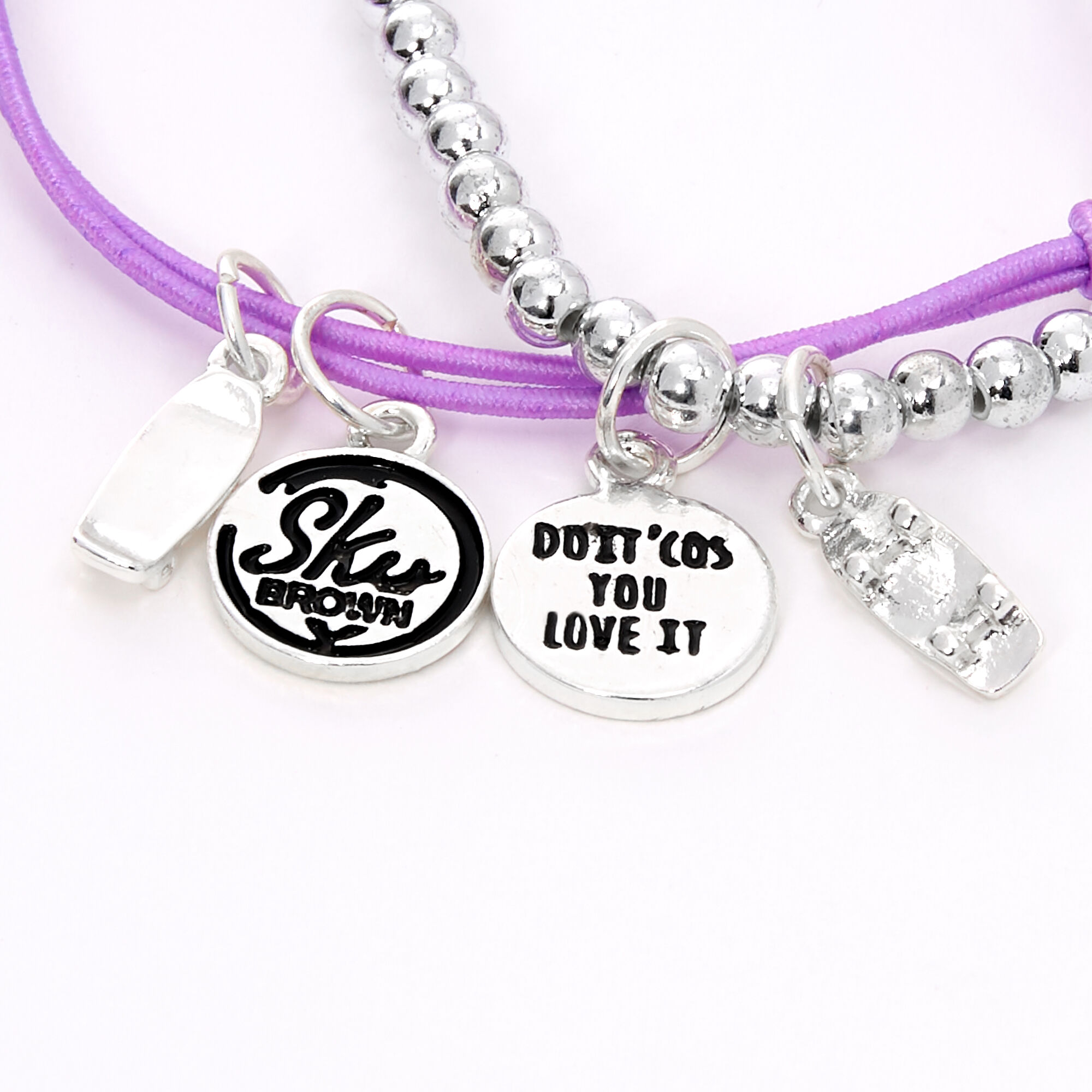 Sky Brown™ Peace Braided bracelets – Purple, 3 pack,