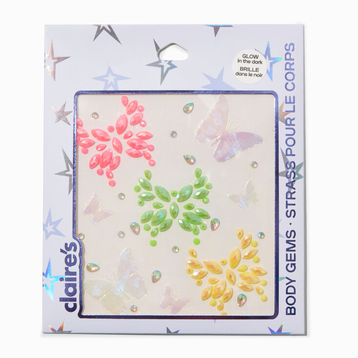 Glow in the Dark Butterfly Body Gems,