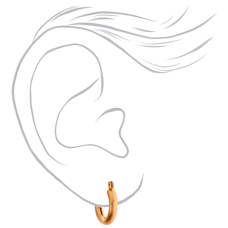 Gold 20MM Matte Tube Hoop Earrings,