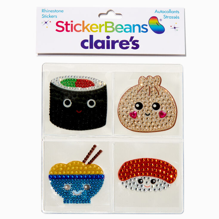 StickerBeans&reg; Claire&#39;s Exclusive Asian Food Rhinestone Sticker Set - 4 Pack,