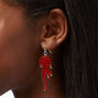 Red Glitter Flames 2&quot; Drop Earrings,