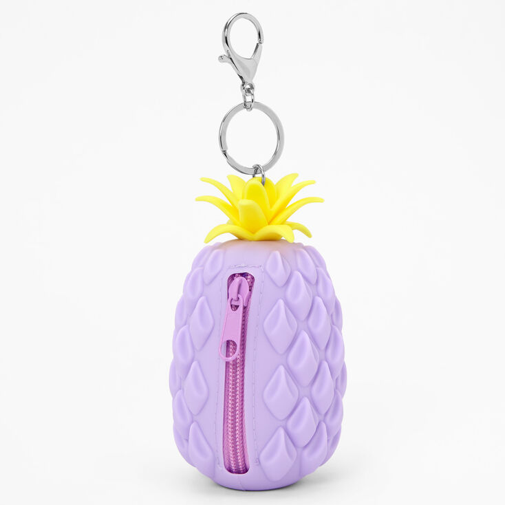 Pineapple Jelly Coin Purse Keychain - Light Purple,