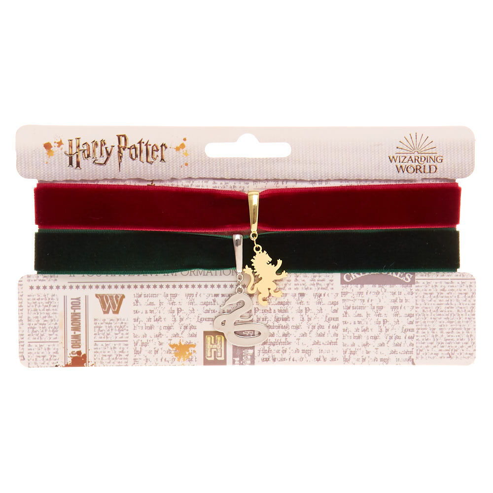 Ras-de-cou effet velours Gryffondor et Serpentard Harry Potter™ - Lot de 2,