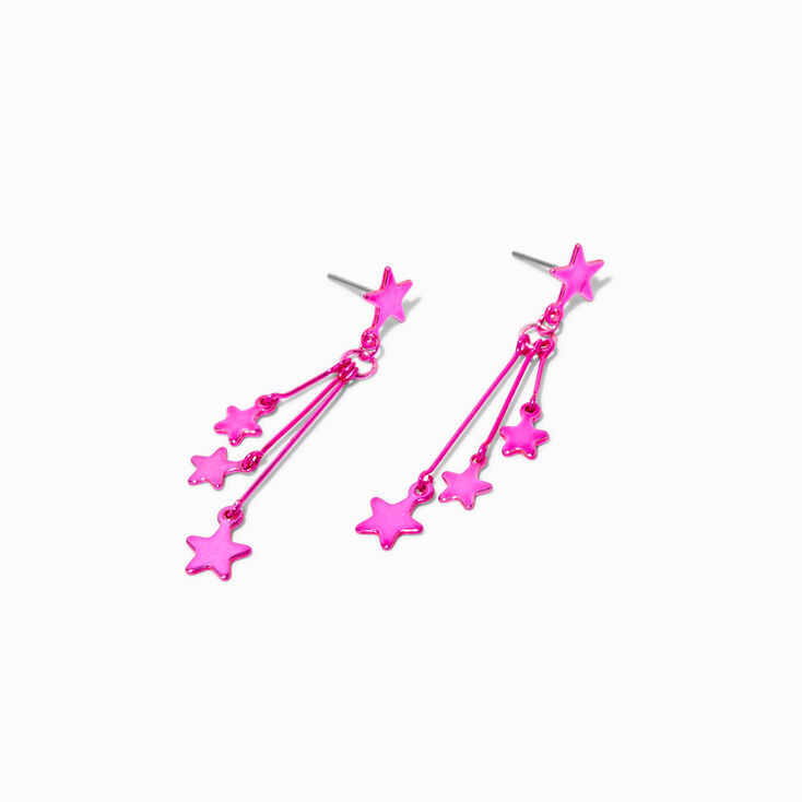 Pendantes &eacute;toiles roses,