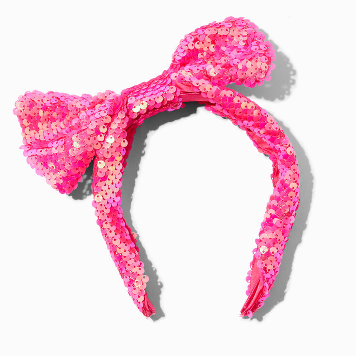 Pink Sequin Bow Headband,