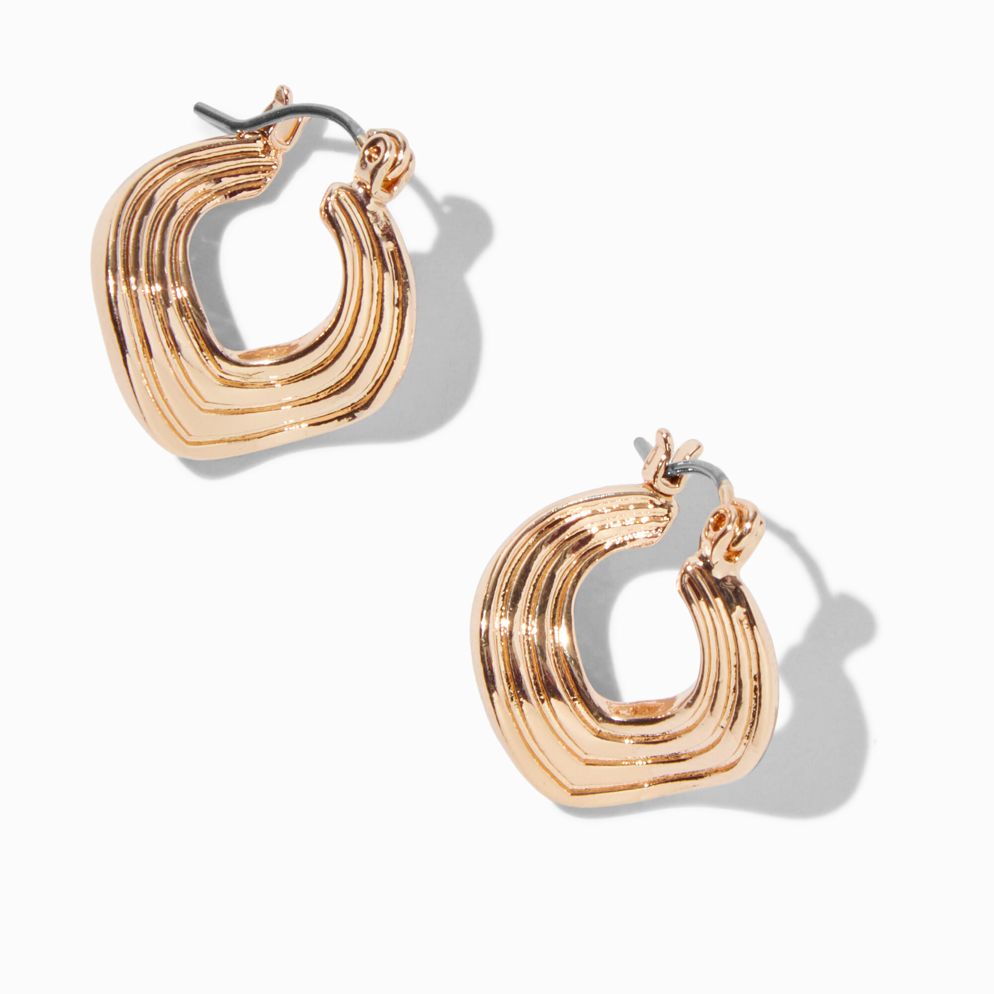 View Claires Tone Twisted Disc 20MM Hoop Earrings Gold information