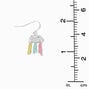 Silver Unicorn Rainbow 1&quot; Drop Earrings - 6 Pack,