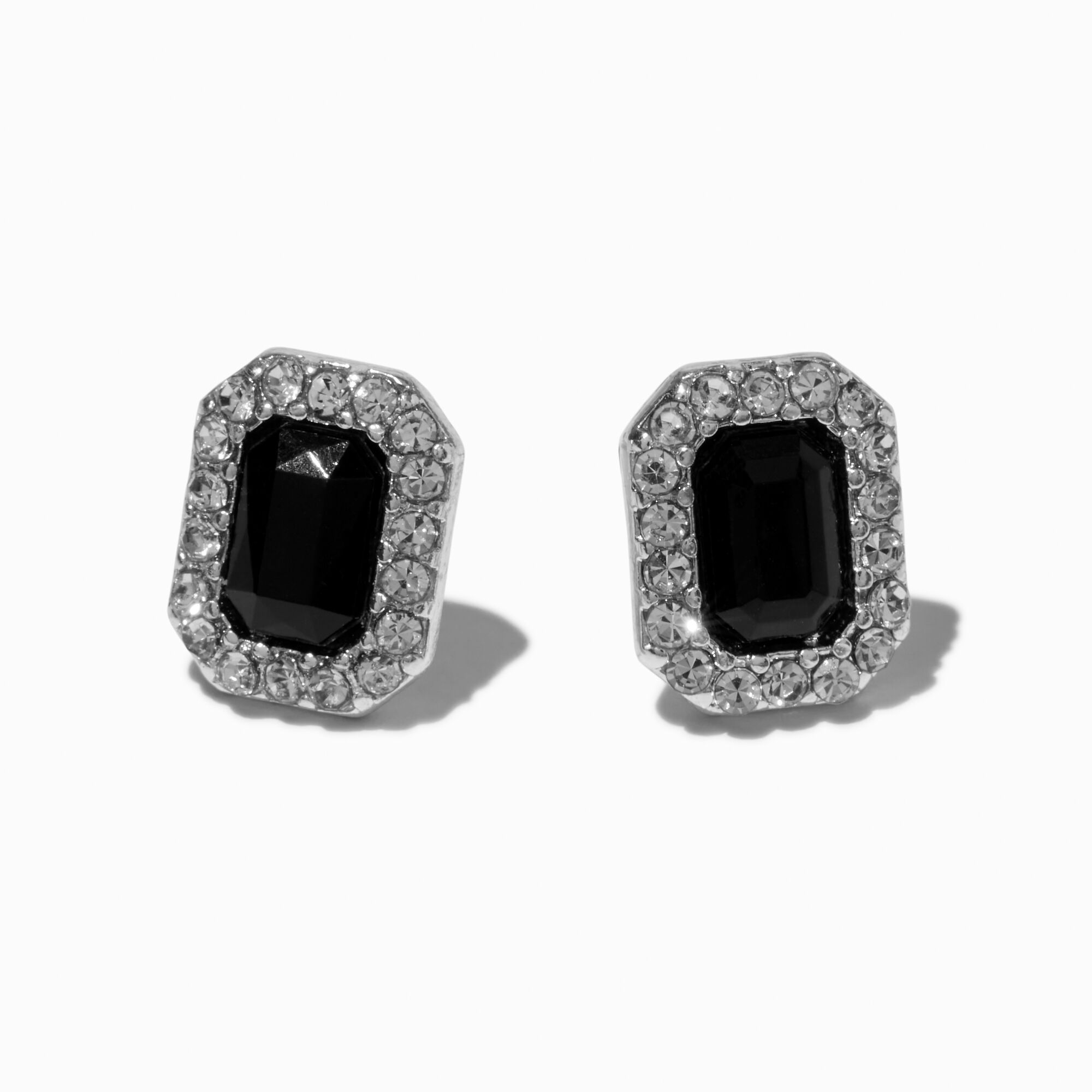 View Claires Halo Stud Earrings Black information