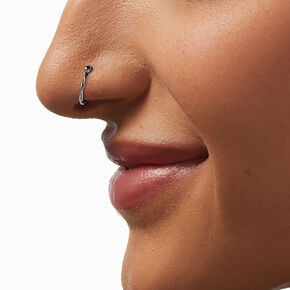 Mixed Metal Twisted &amp; Solid Faux Hoop Nose Rings - 6 Pack,
