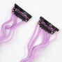Curly Faux Hair Clip In Extensions - Lilac, 2 Pack,