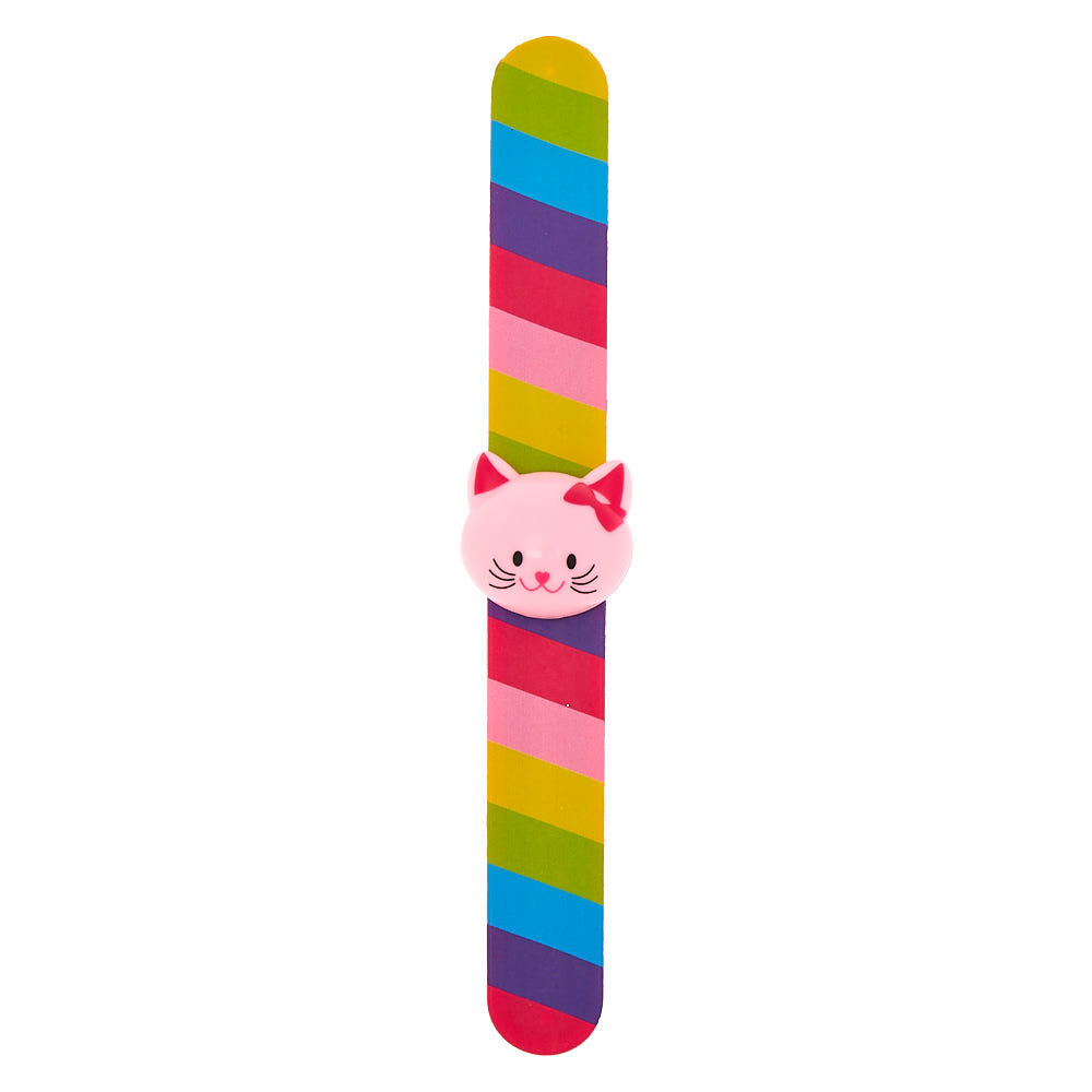 Claire's Club Kitty Lip Gloss Slap Bracelet - Rainbow,