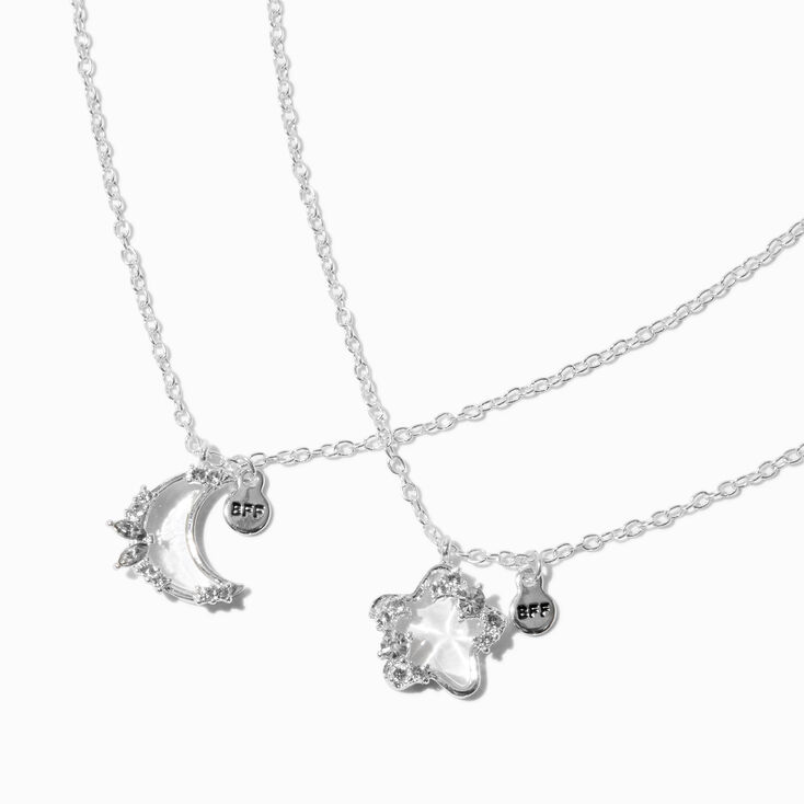 Best Friends Crystal Star &amp; Moon Pendant Necklaces - 2 Pack,