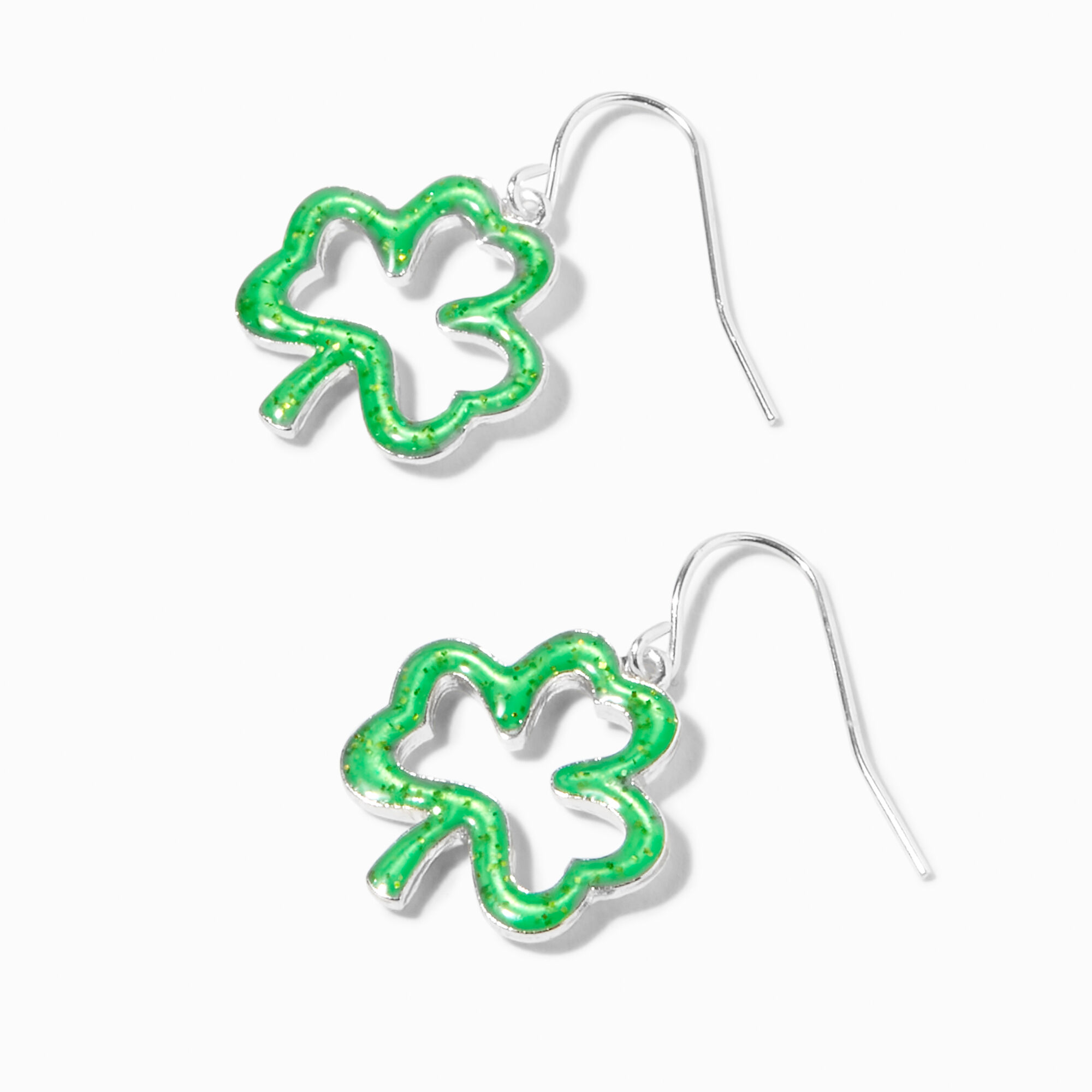 Pendantes 2,5 cm trèfle et paillettes Saint-Patrick,