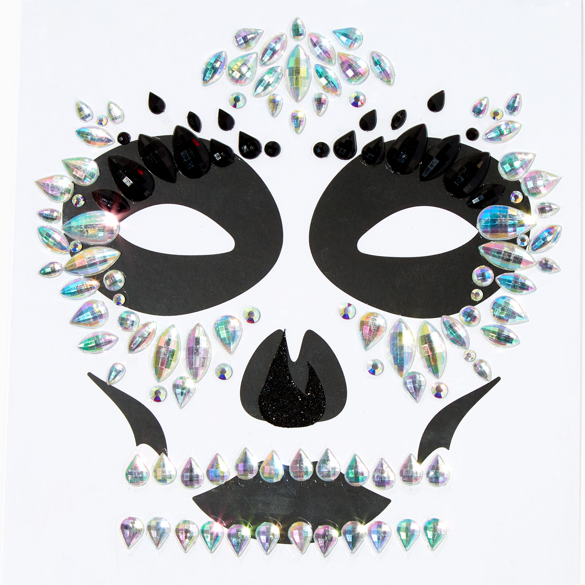 View Claires Iridescent Skeleton Face Gems information
