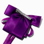 Barrette &agrave; n&oelig;ud long ruban violet tons de joyaux,