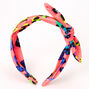 Neon Leopard Heart Knotted Bow Headband,