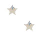 Sterling Silver AB Iridescent Cubic Zirconia Star Earrings,