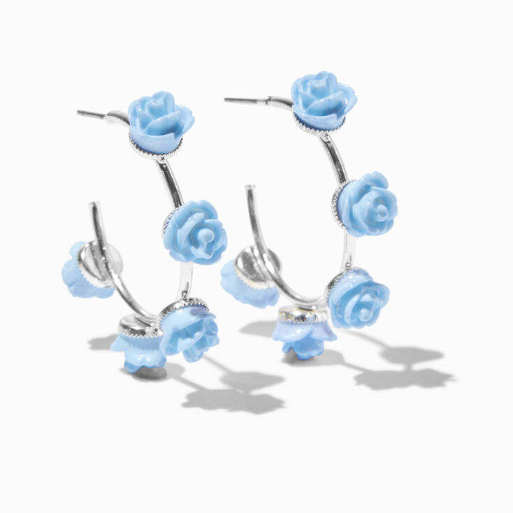Cr&eacute;oles roses sculpt&eacute;es bleu clair,