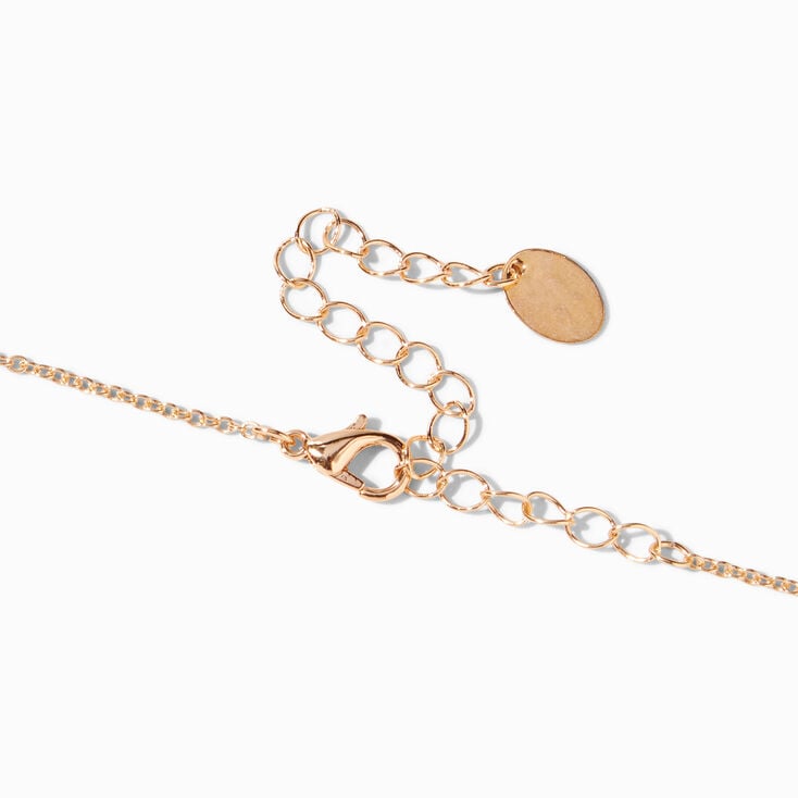 Gold June Birthstone Teddy Bear Pendant Necklace,