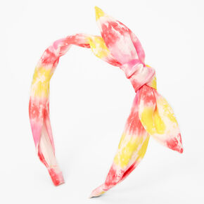 Coral Tie Dye Knotted Bow Headband,