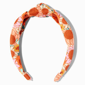 Sunflower Print Knotted Headband,