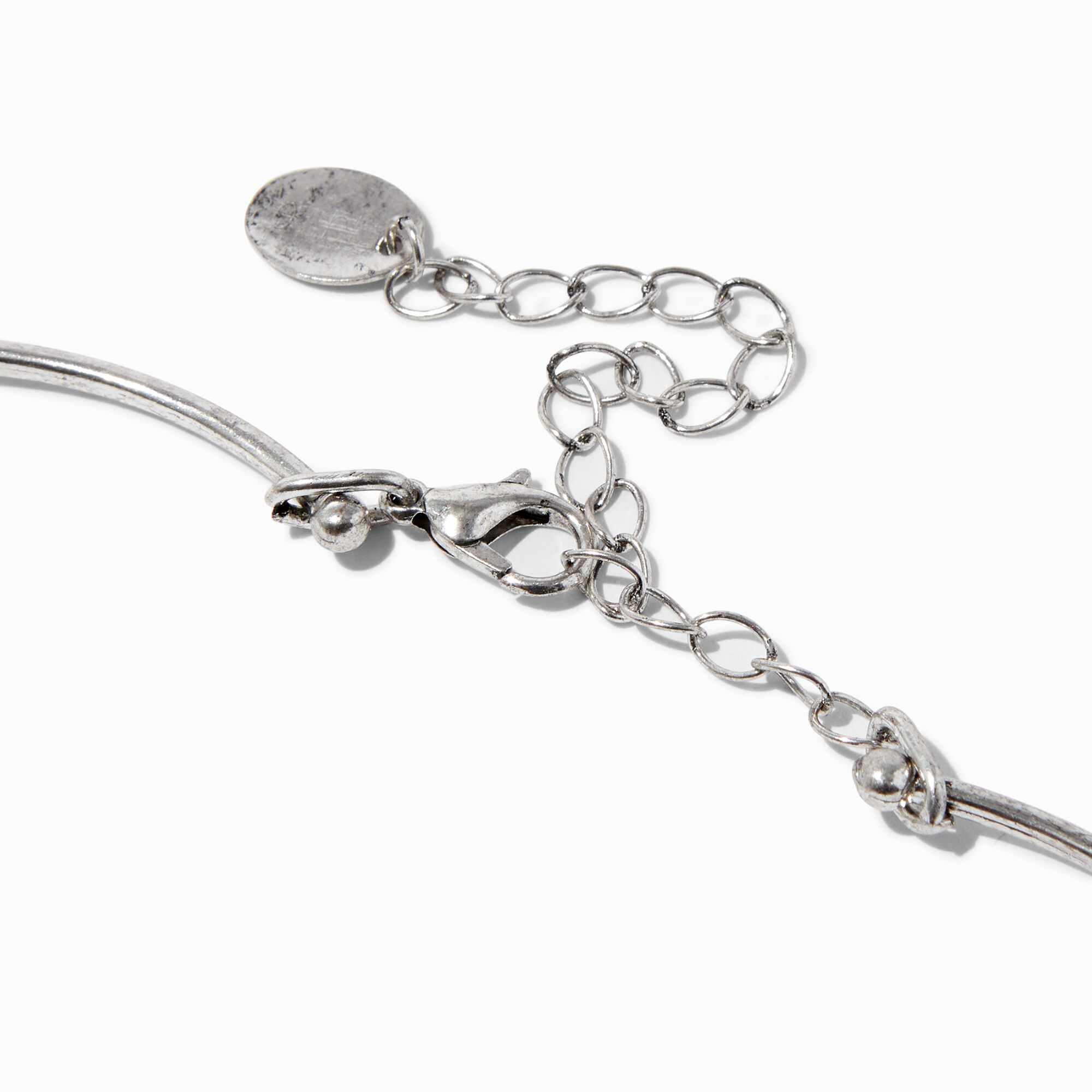 Silver-tone Wiggle Chain Necklace,