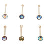 Silver Swarovski&reg; Elements 22G Crystal Nose Studs - 6 Pack,