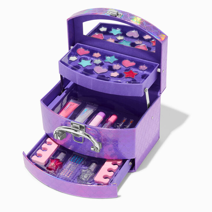 Palette compacte de maquillage m&eacute;ga c&oelig;ur violette,