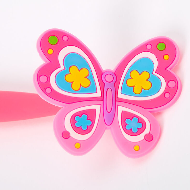 Stylo &agrave; embout souple papillon en silicone - Rose,