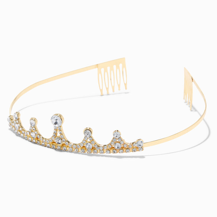 Claire&#39;s Club Gold Rhinestone Princess Tiara,